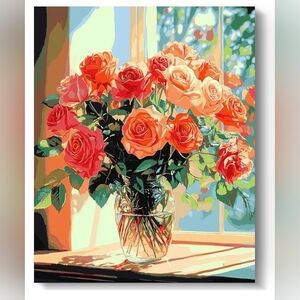 HTVRONT Paint by Number Kit - ROSE